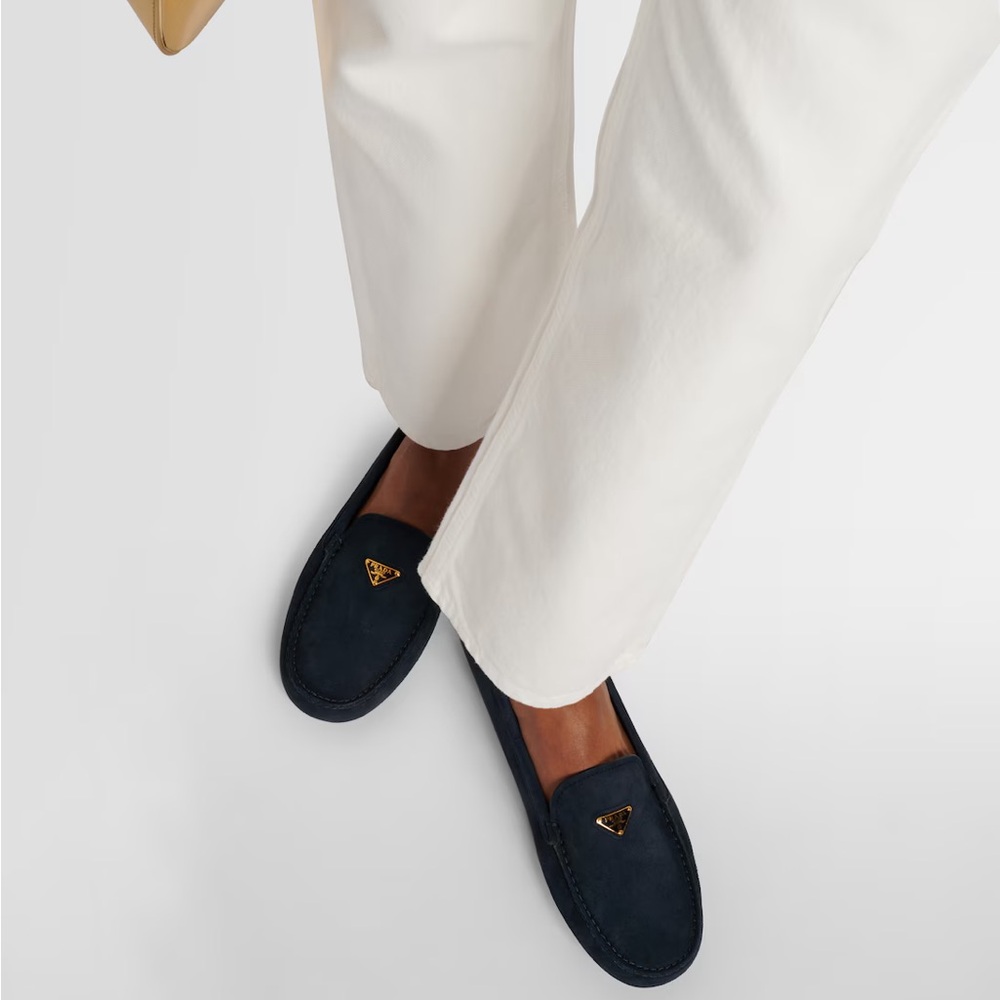 Prada Navy Blue Loafers